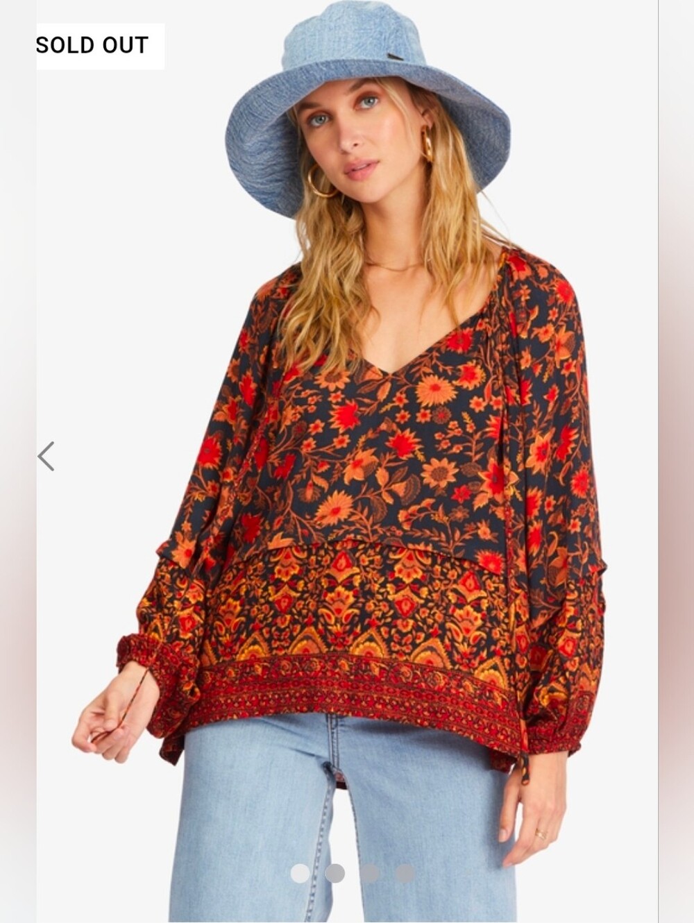 Billabong Peace & Love Long Sleeve Blouse-SM #114